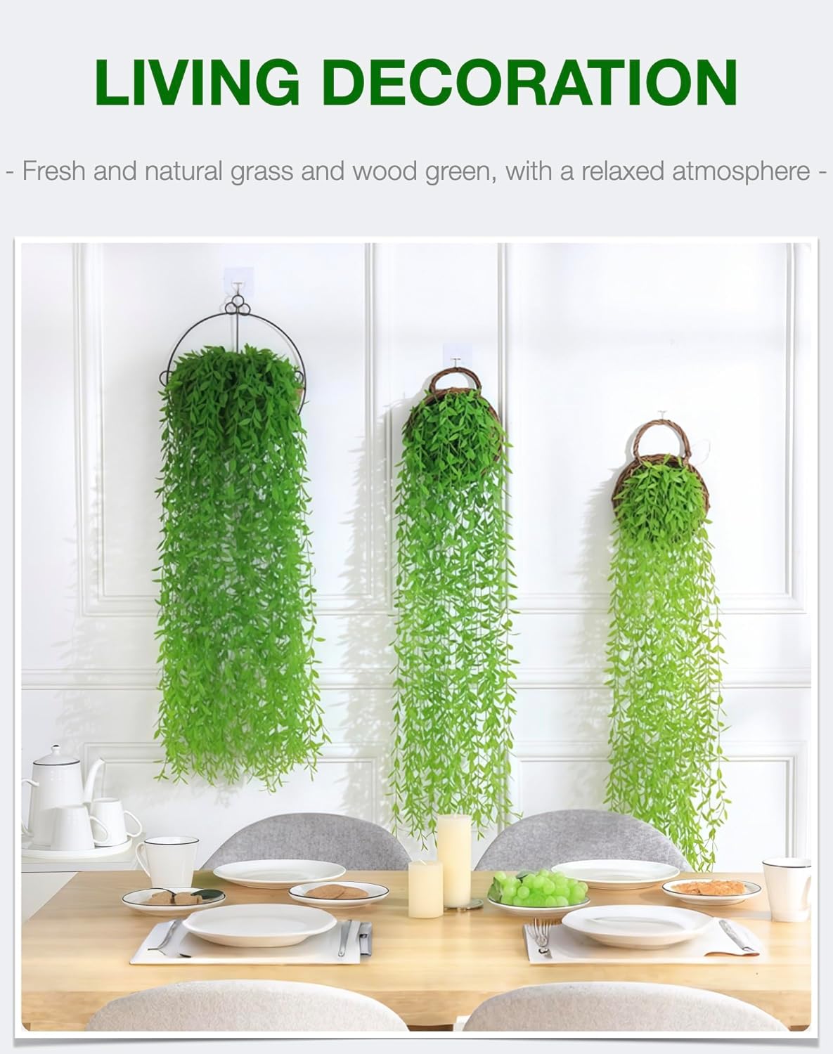 5 Pack Artificial Hanging Willow Vine - 33ft Realistic Greenery for Indoor Outdoor Wedding Photography
