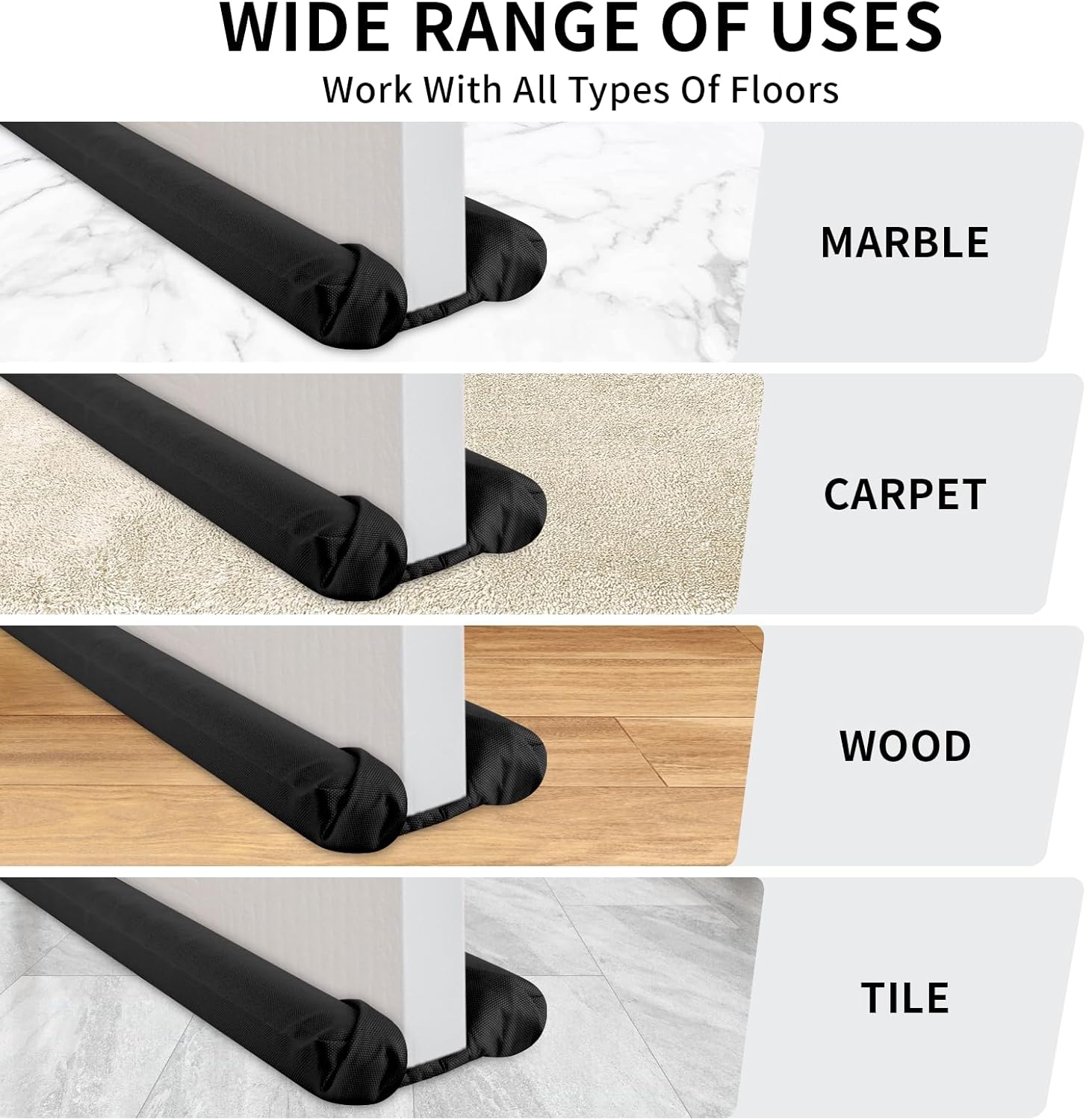 Under Door Draft Stopper 36 Inch Double Sided Noise Blocker