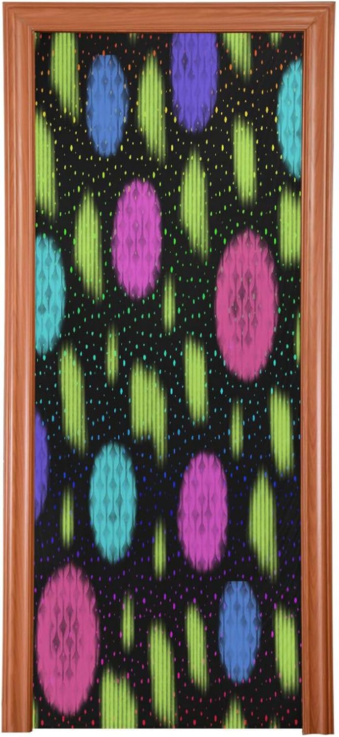 Susiyo Colorful Abstract Halloween Door Cover Stretch Fabric 32x79 in