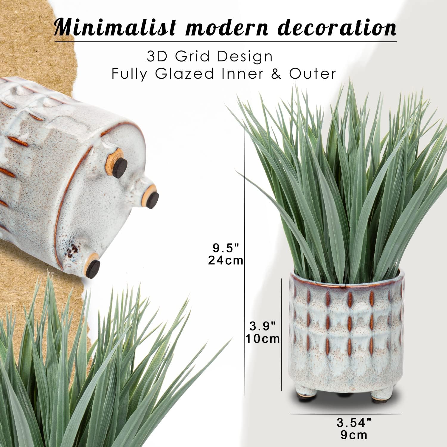Hollyone Artificial Grass Potted Plant for Home Decor