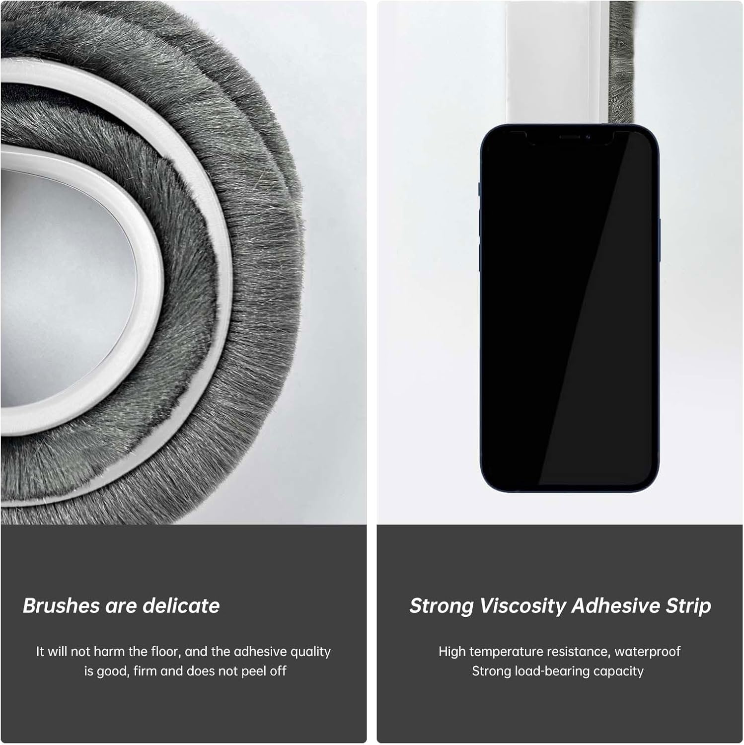 Self-Adhesive Door Sweep with Brush 3937 L White