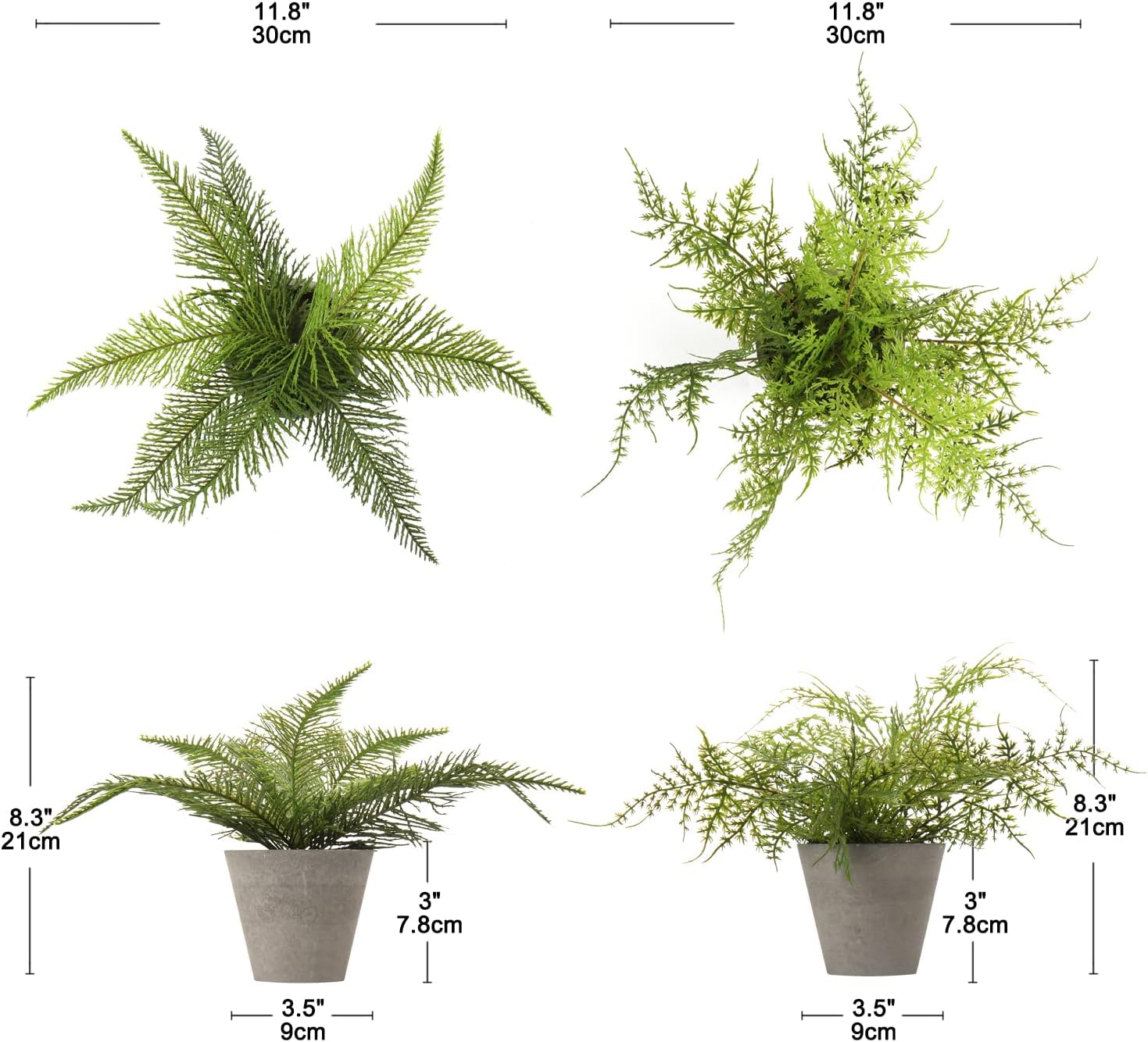Briful 2PCS Artificial Potted Plants Greenery Decor