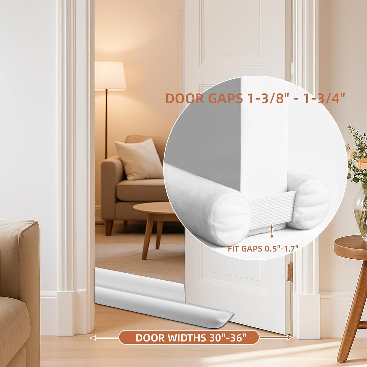 Amugret Thin Draft Stopper for Door Bottom 30 to 36 Fit