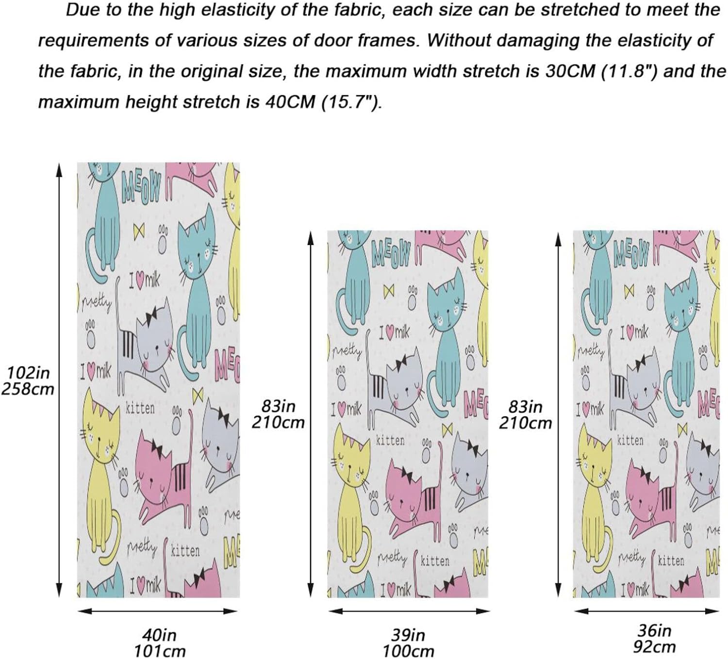 Susiyo Cute Cat Halloween Door Cover 32x79 in