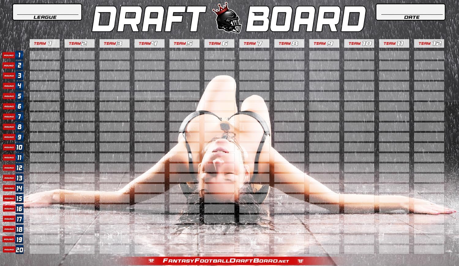 Fantasy Football Draft Board 2025 2026 12 Team 20 Round