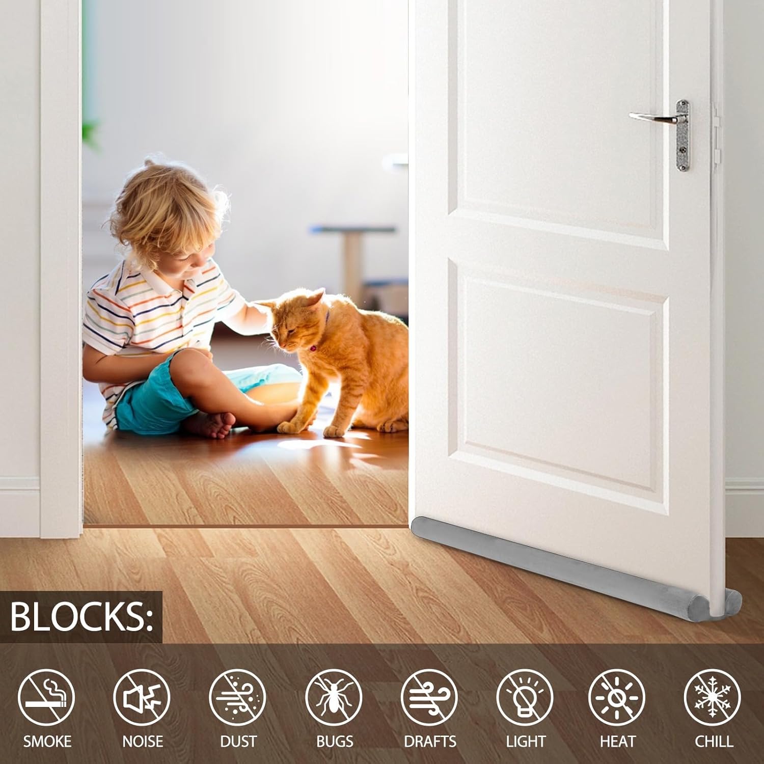 FOHOM Door Draft Stopper for Bottom of Door