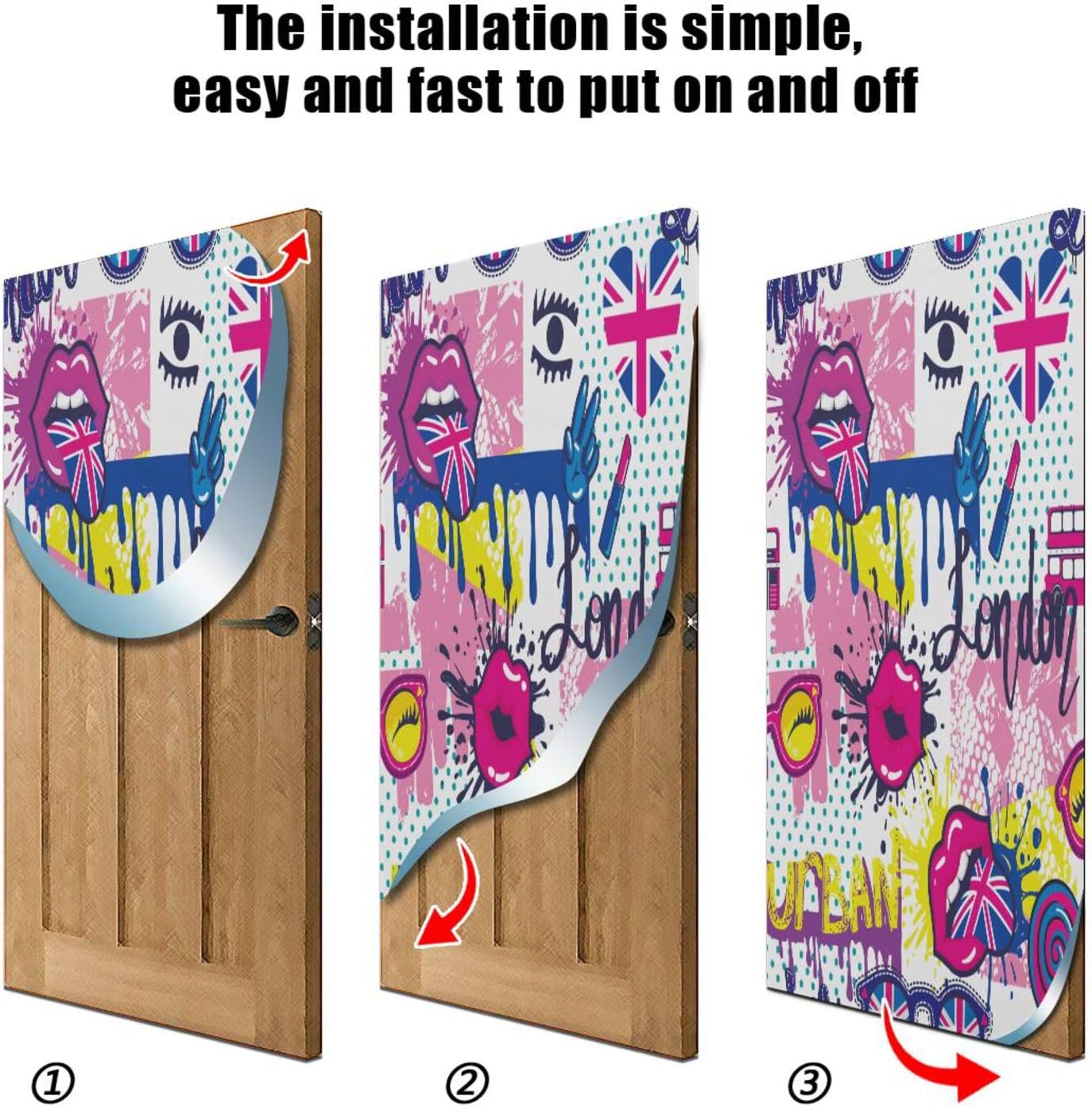 Susiyo Funny Colorful Halloween Door Cover 32x79 in