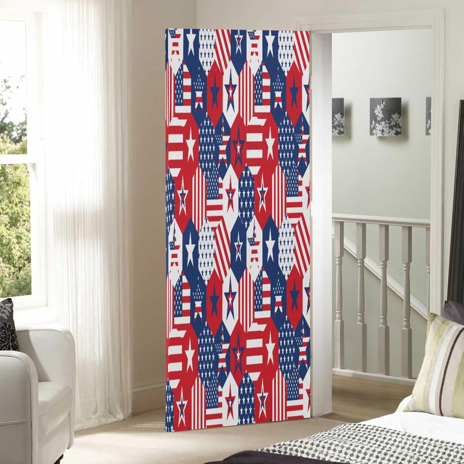 Susiyo Red American Stars Halloween Door Cover