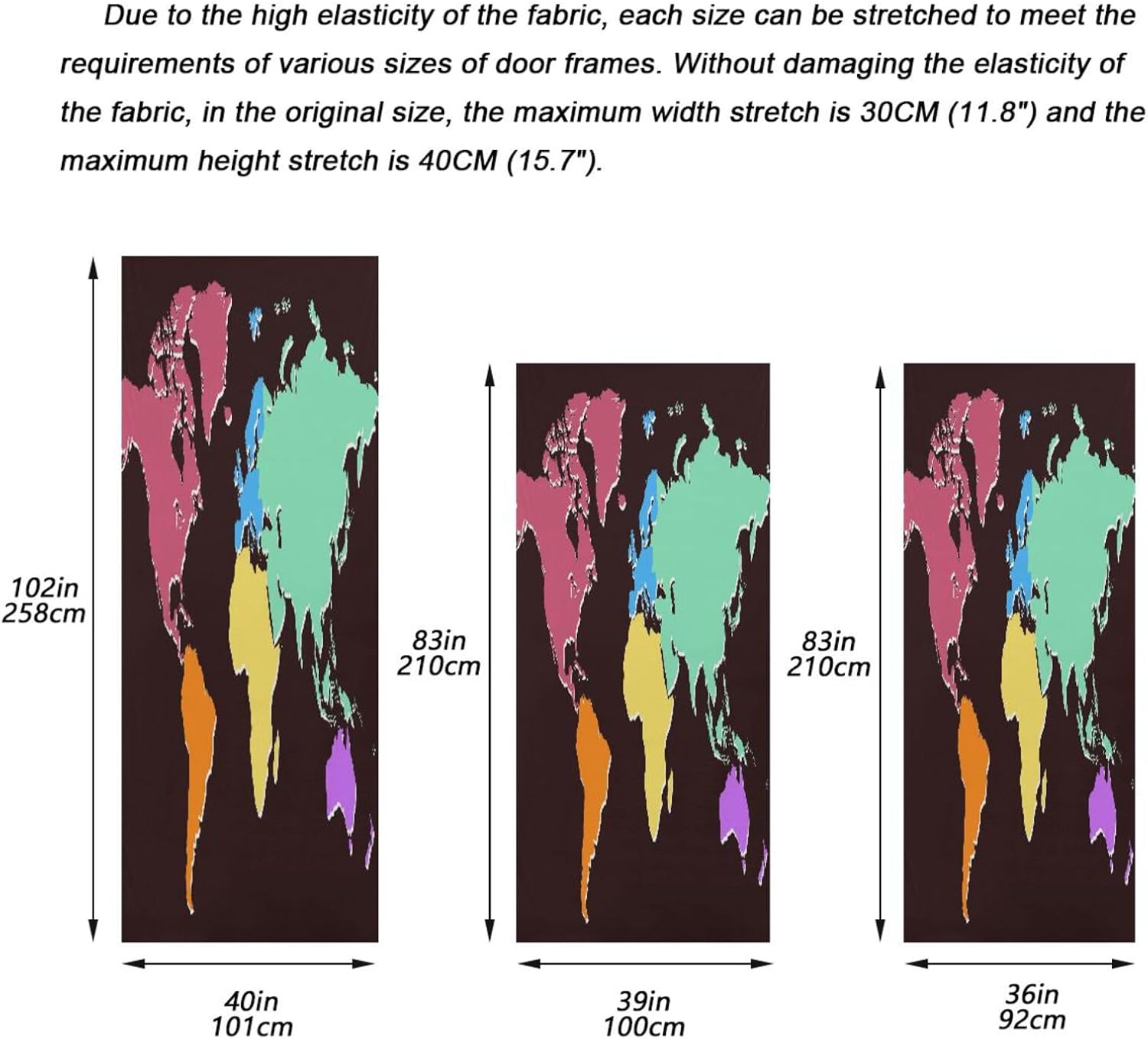 Susiyo Colorful World Map Halloween Door Cover