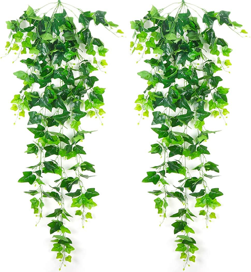 YYaaloa Artificial Ivy Plants 2 Pack for Home Wall Decor