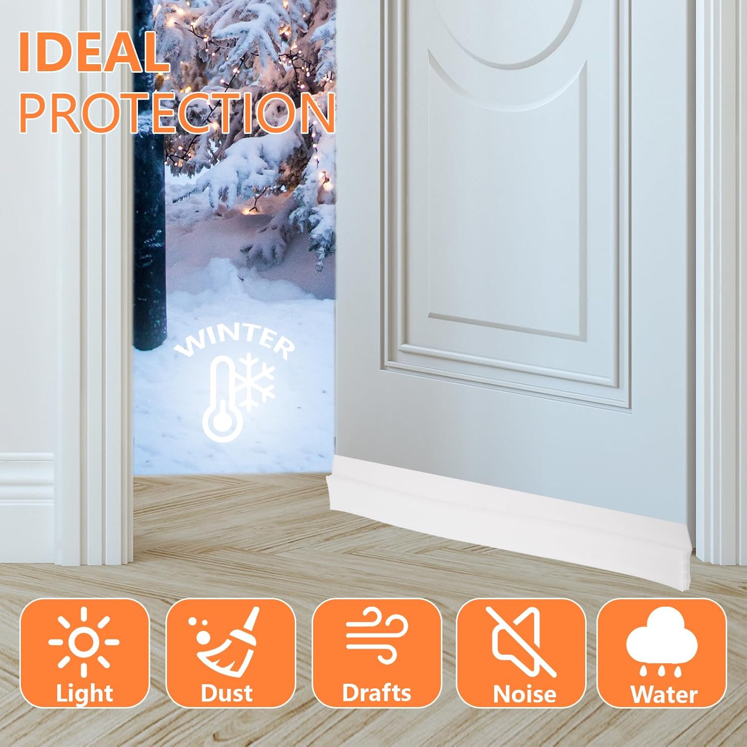 4Pcs Door Draft Stopper Silicone Under Door Seal Blocker for Noise and Dust Control