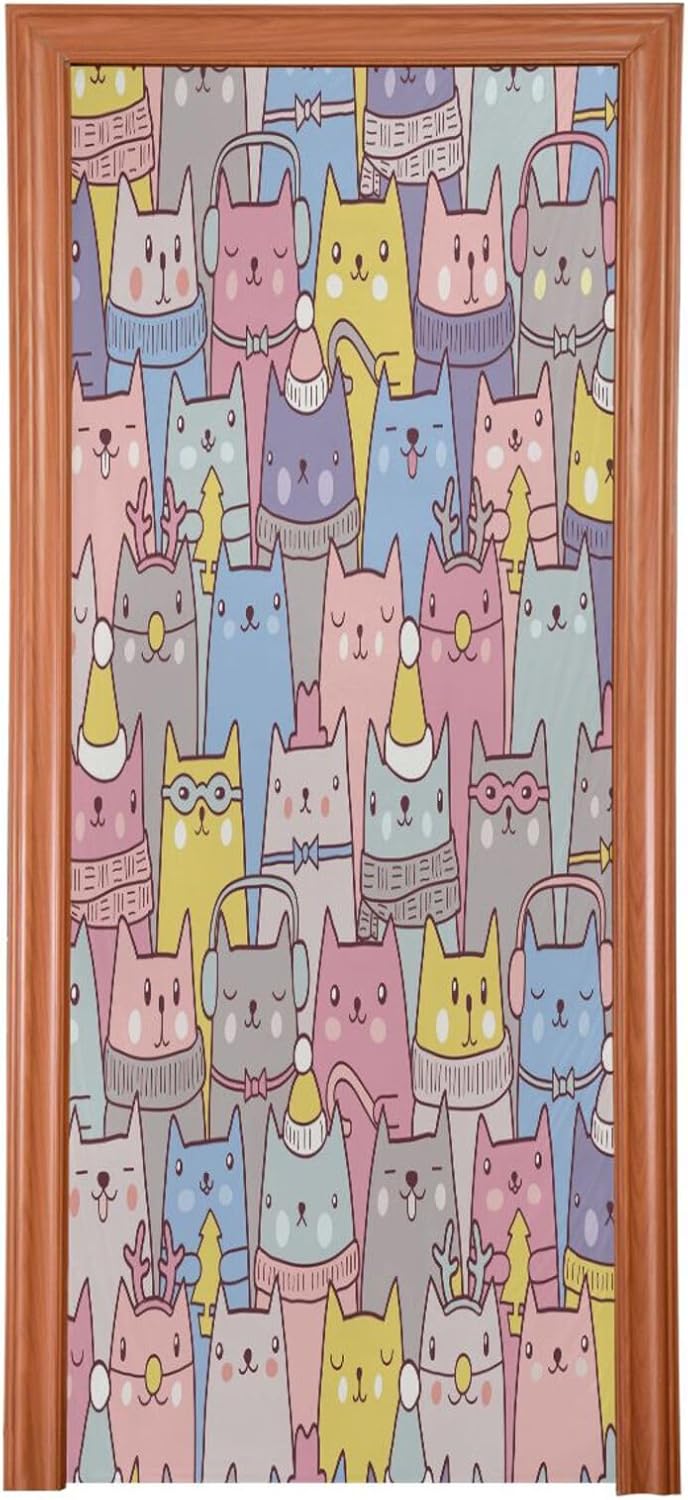 Susiyo Christmas Door Cover with Elastic Bands