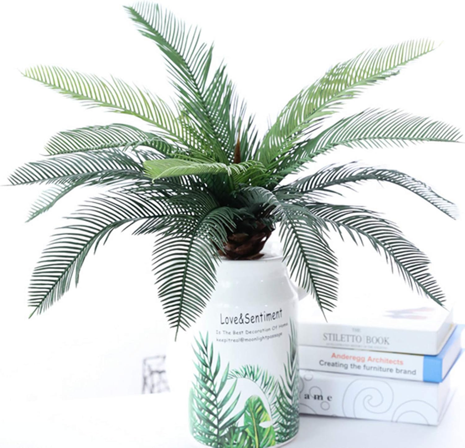 19 Inch Artificial Palm Leaf Bush for Decor