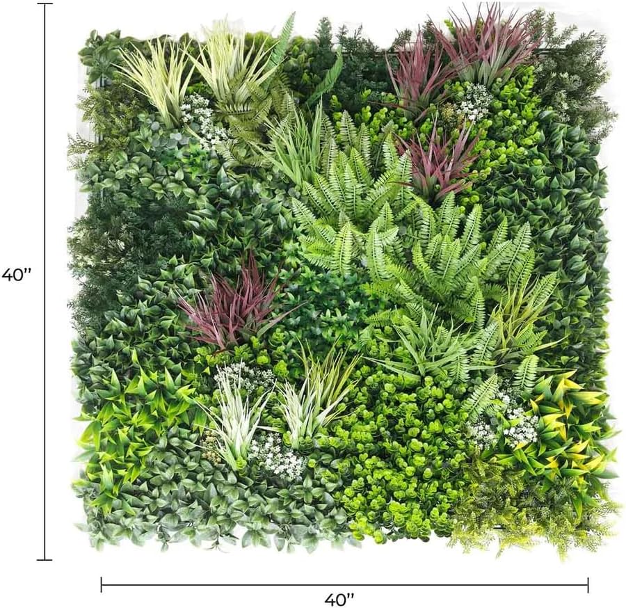 Luxury Urban Greenery Artificial Wall Panels 40x40 Inches