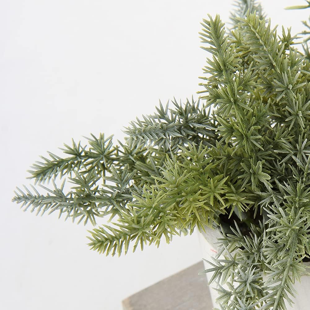 3 Pack Mini Potted Fake Plants Artificial Eucalyptus Rosemary with Wooden Tray Dusty Green Home Decor