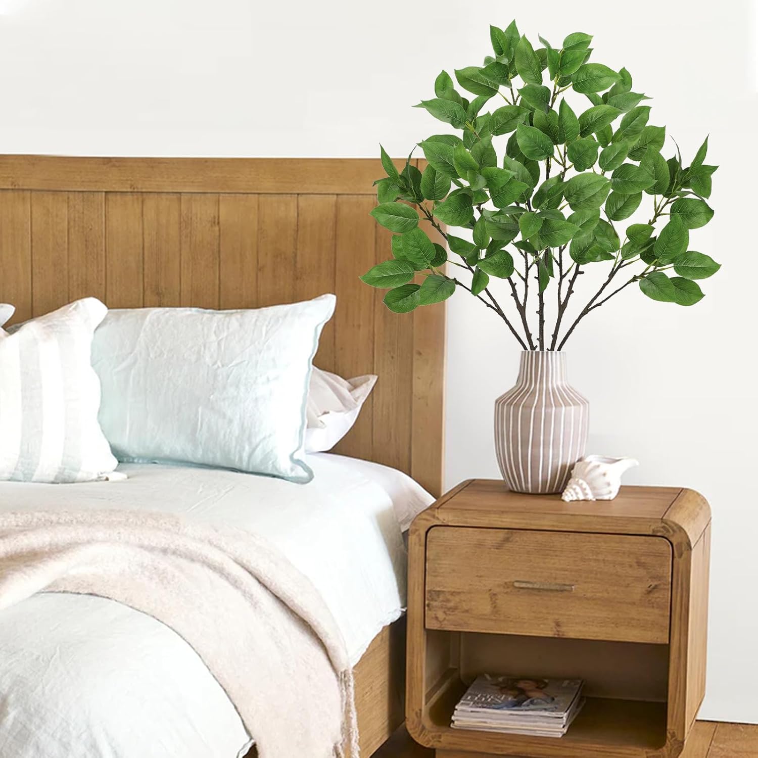 Artificial Camellia Leaf Stems 3PCS for Vase Decor