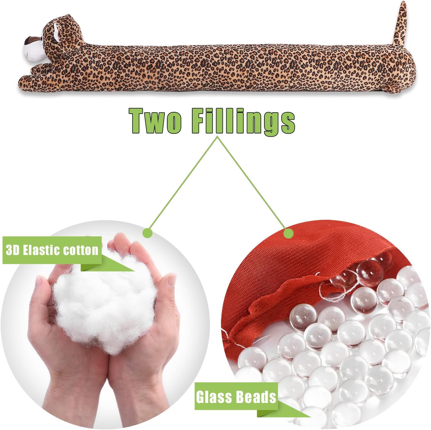 36 Inch Leopard Animal Draft Stopper for Door and Window