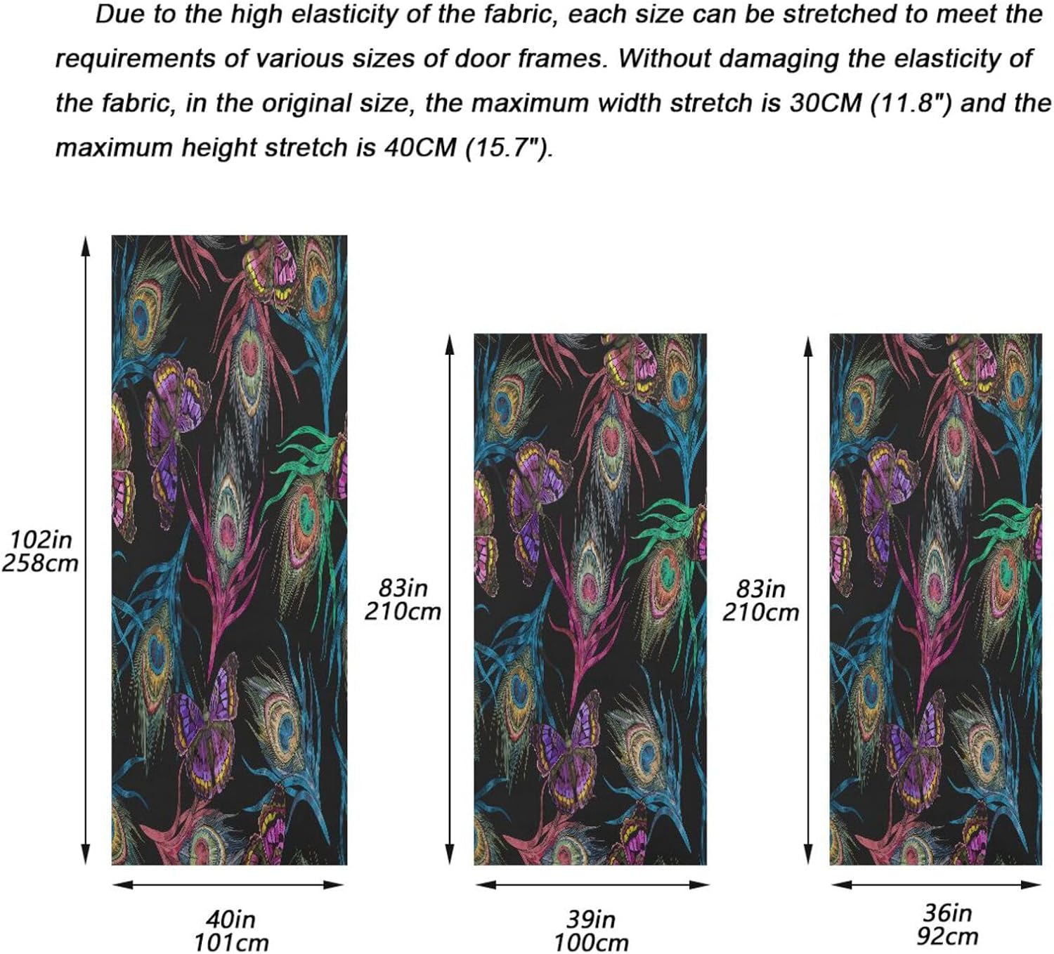 Susiyo Colorful Peacock Door Cover Halloween Decor