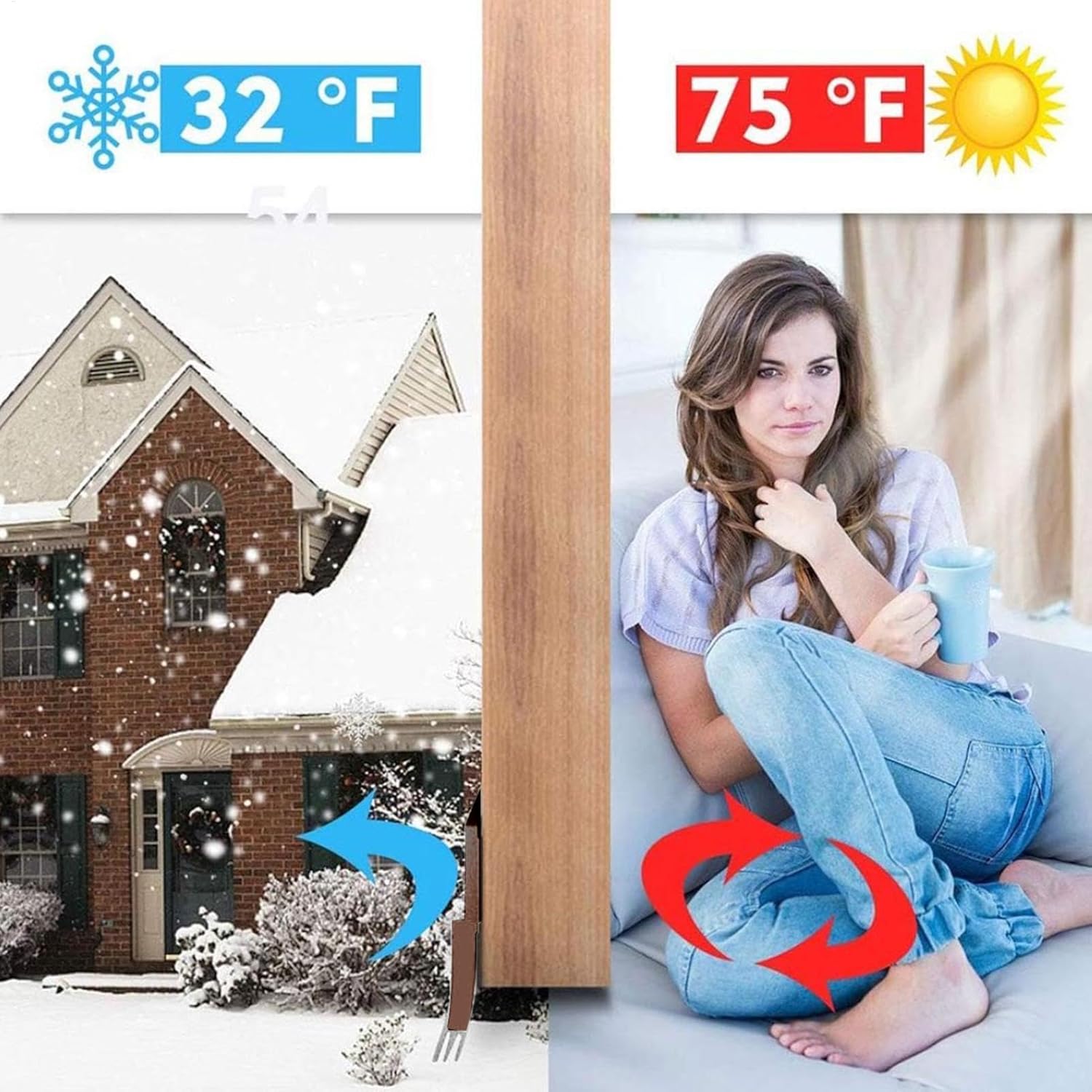 Door Draft Blocker Windproof Weather Stripping Seal Protector Guard