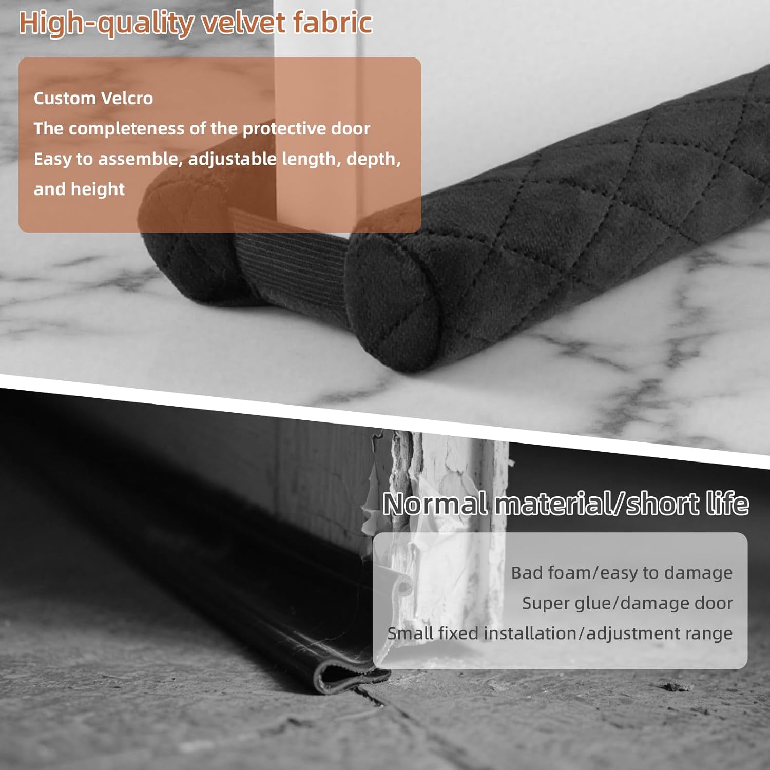 Amugret Upgrade Thick Velvet Door Draft Stoppers