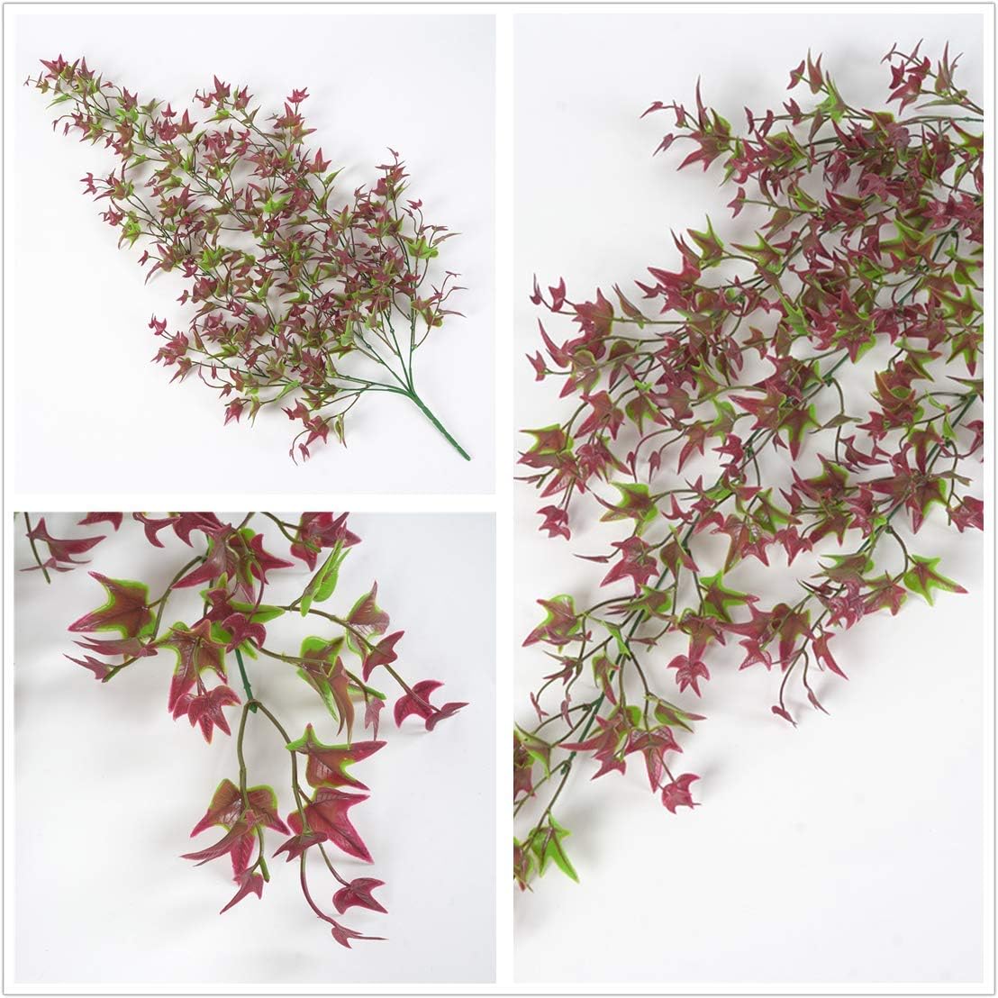 CATTREE Artificial Hanging Vine with Red Leaves 2 Pcs