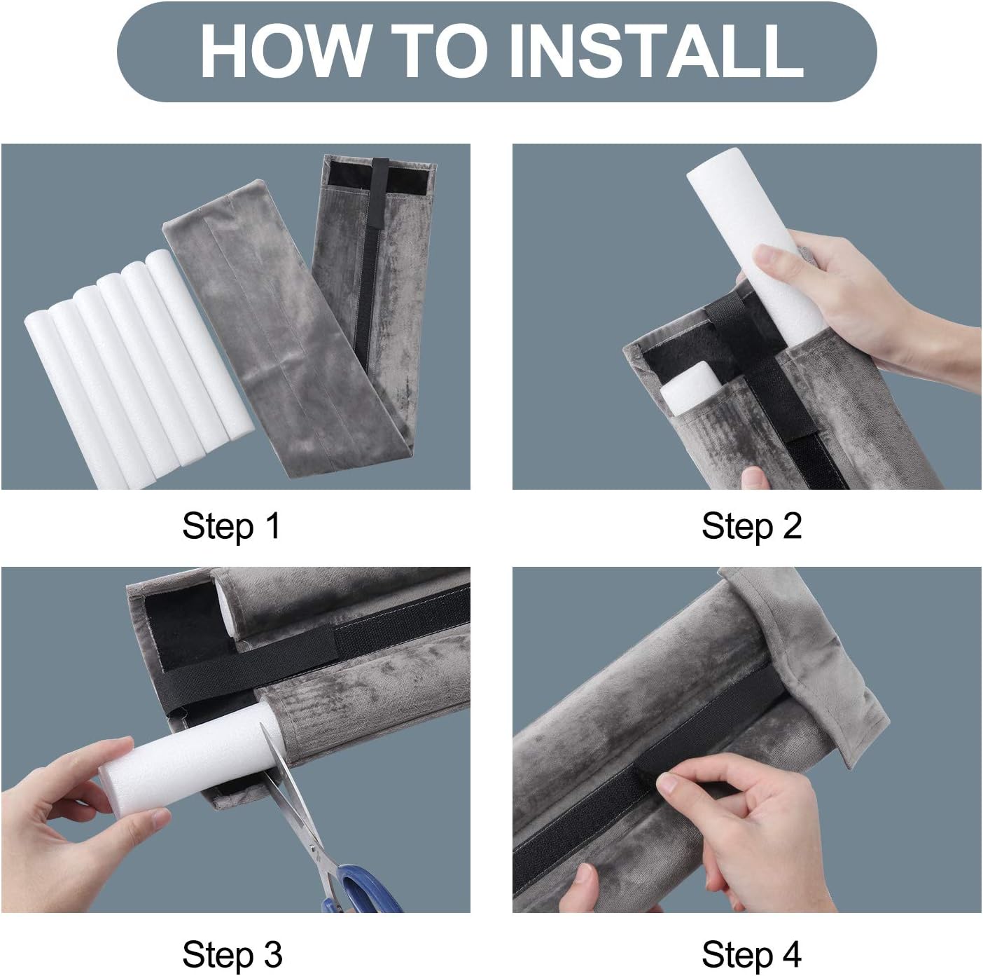 GDHOMM Door Draft Stopper 30-36 Inch Gray