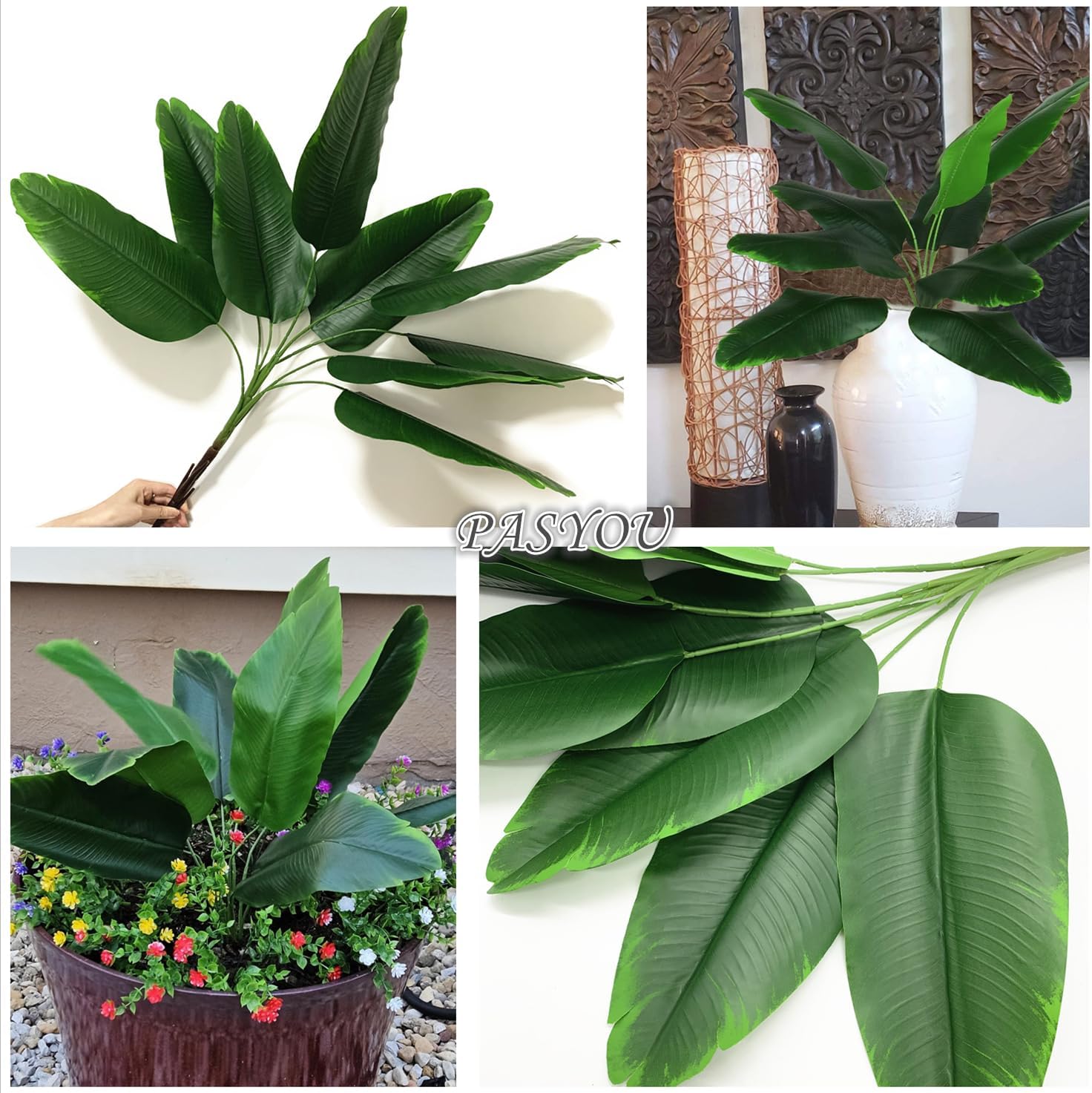 Fake Bird of Paradise Plant 30 Inch 2 Pack Artificial Tropical Plants