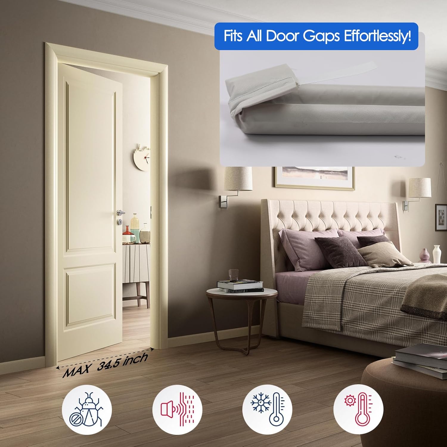 Effective Door Draft Stopper for 30-36 Inch Doors