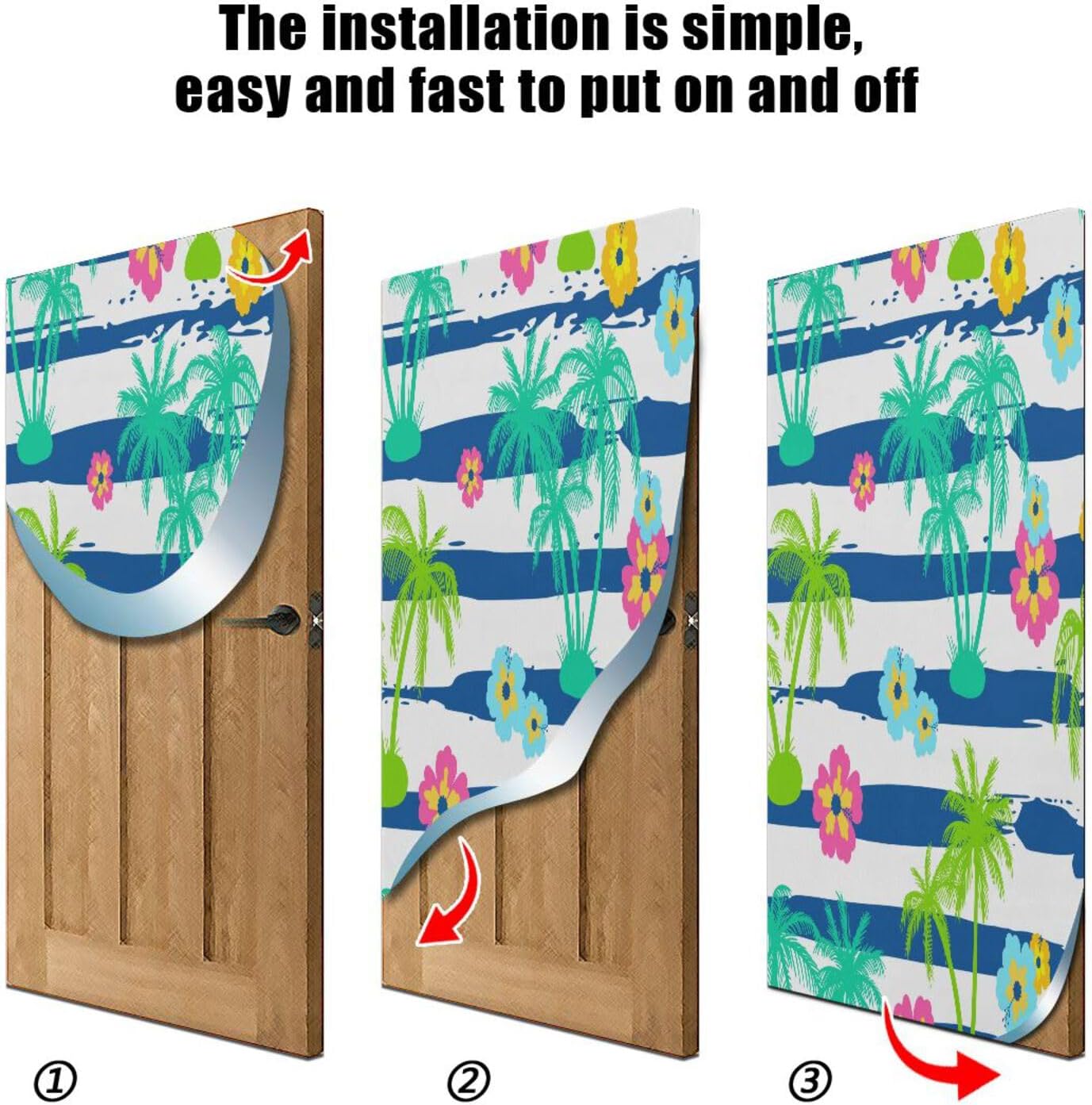 Susiyo Palm Trees Hibiscus Halloween Door Cover