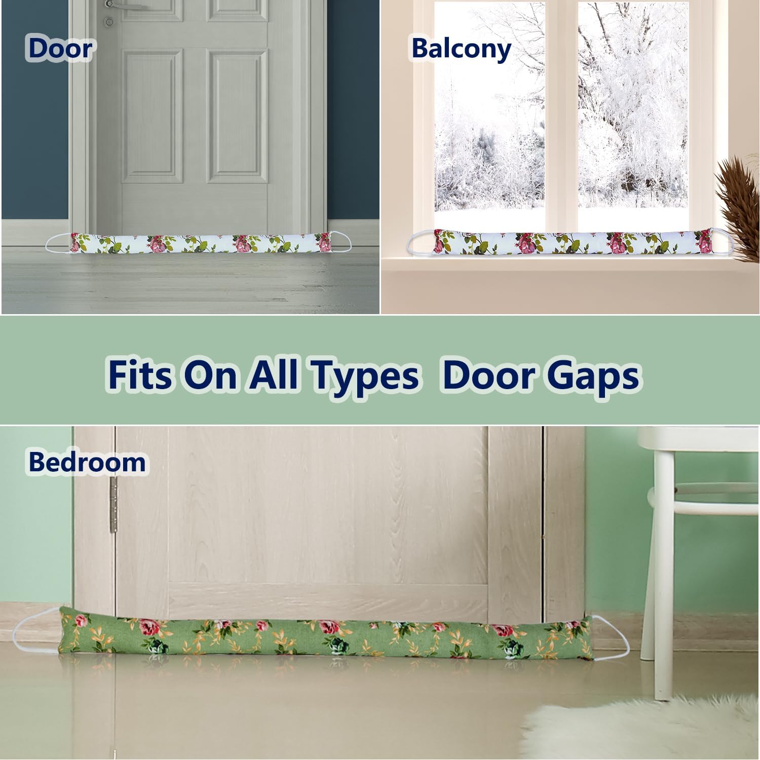 2 Pack 36 Inch Door Draft Stopper with Cartoon Print