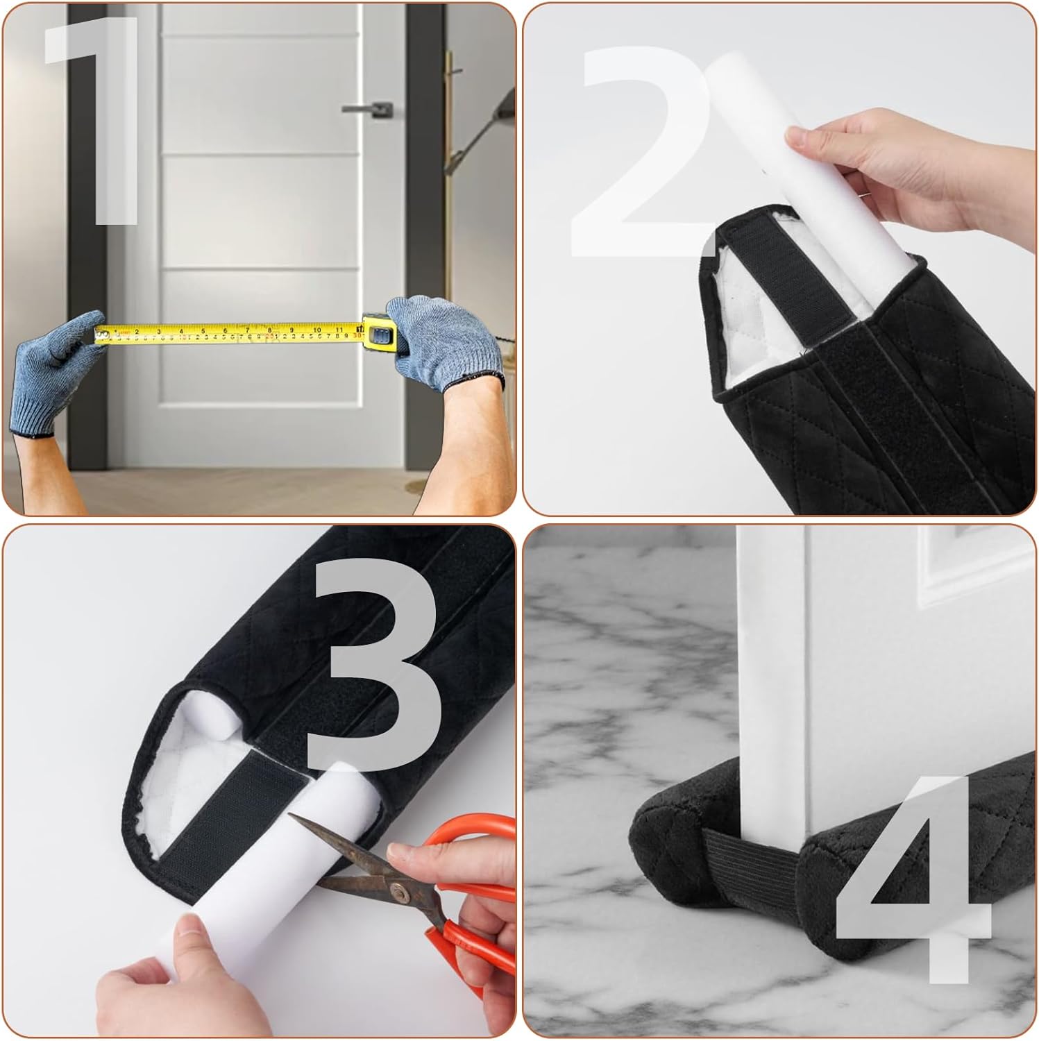Amugret Upgrade Thick Velvet Door Draft Stoppers