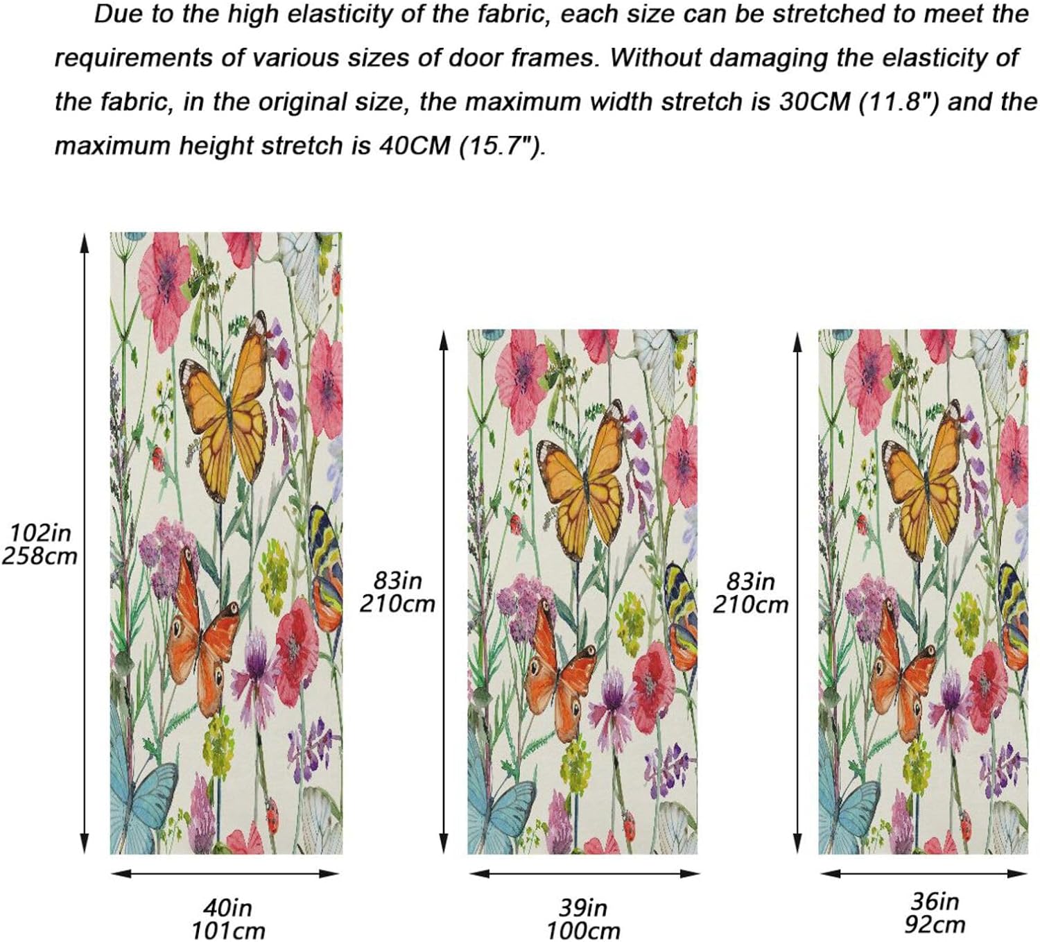 Susiyo Cute Butterflies Halloween Door Cover Stretch Fabric 32x79 In