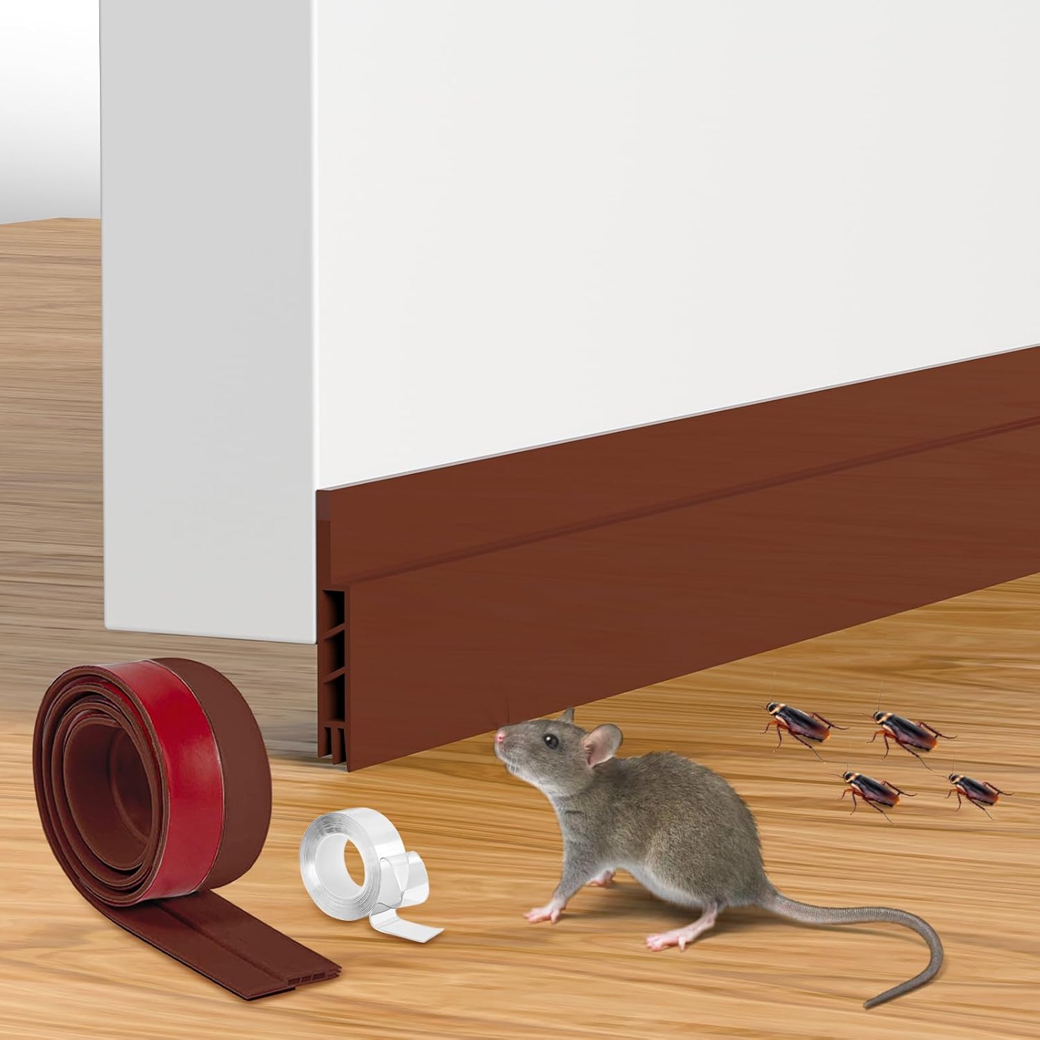 Brown Door Draft Stopper Silicone Door Seal