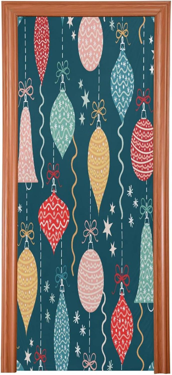 Susiyo Christmas Ornaments Door Cover Stretch Fabric Decor