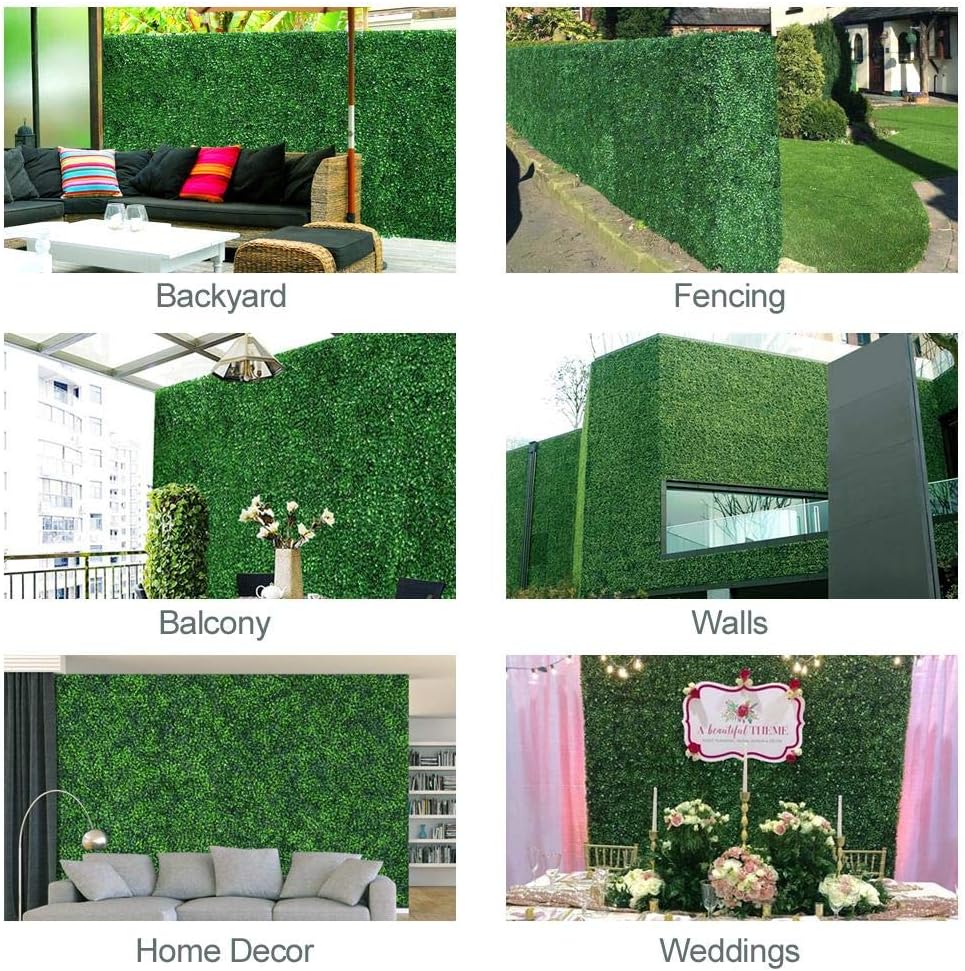 Yaheetech 24PCS Artificial Boxwood Hedge Panels Green Wall Privacy Screen