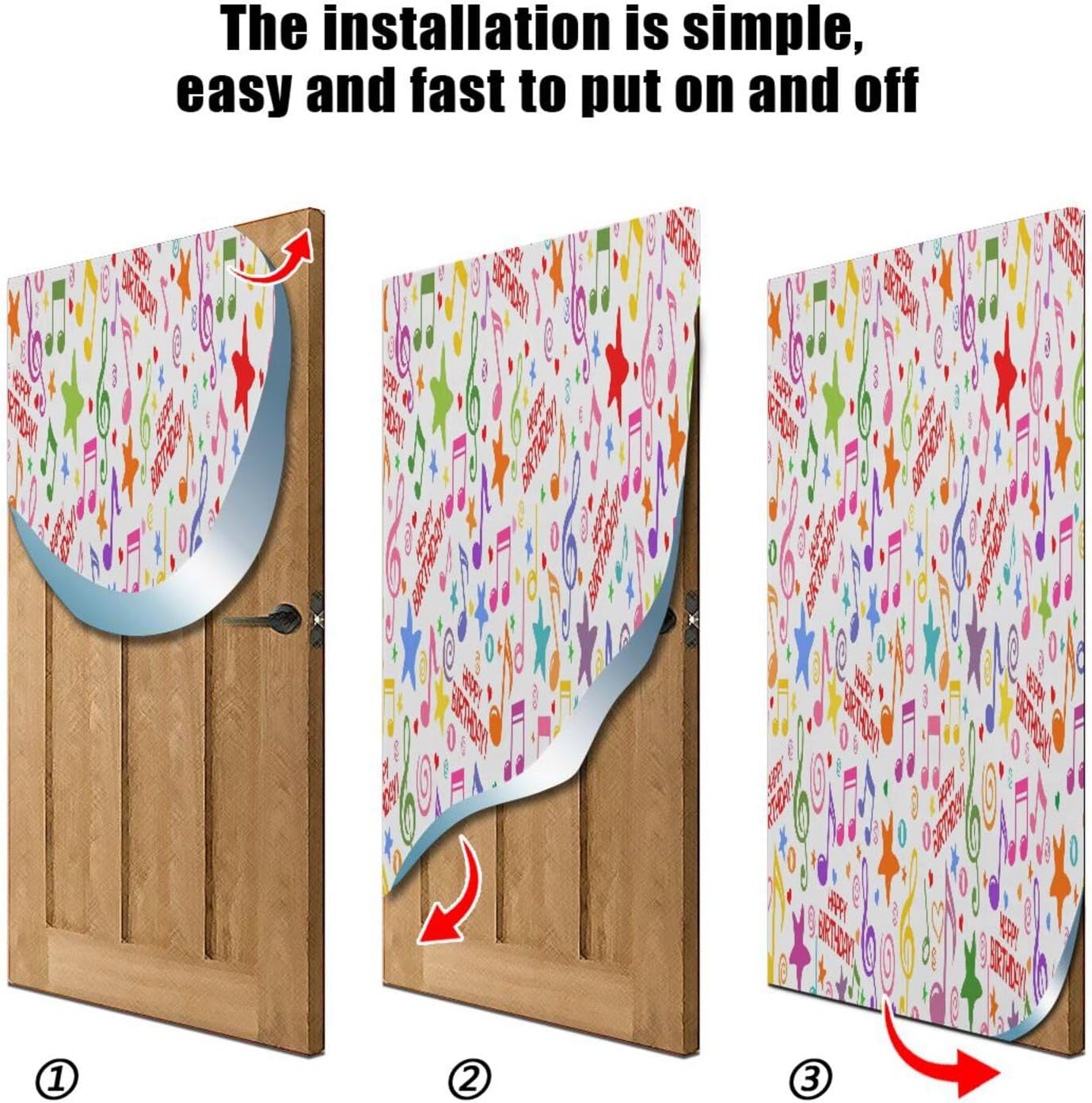 Susiyo Colorful Musical Notes Halloween Door Cover