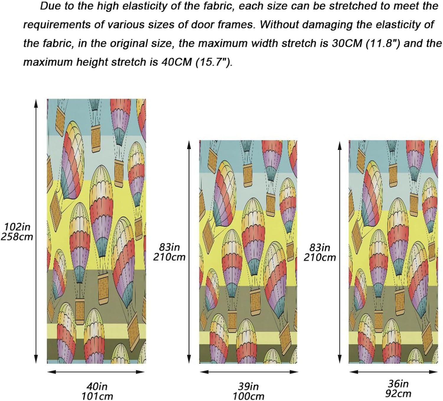 Susiyo Hot Air Balloons Halloween Door Cover 32x79 in
