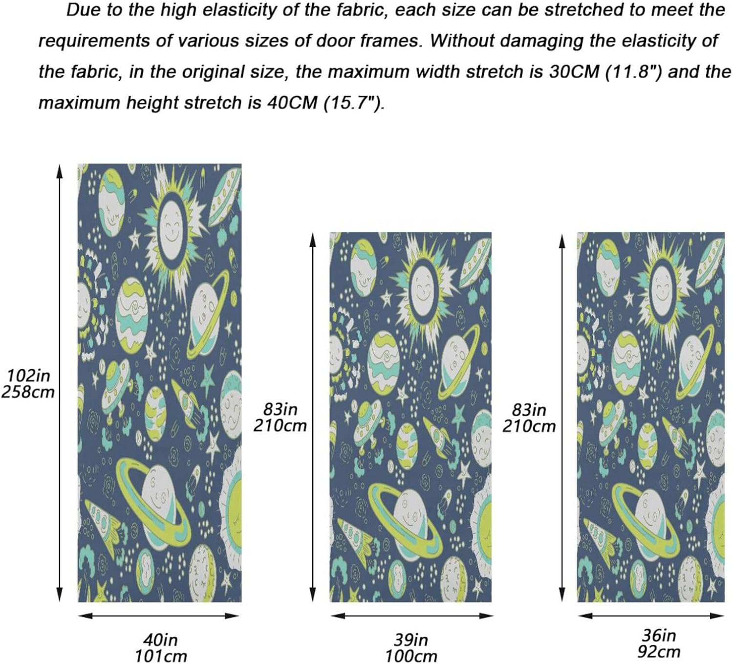 Susiyo Space Seamless Halloween Door Cover Stretch Fabric Backdrop for Home Parties and Holidays