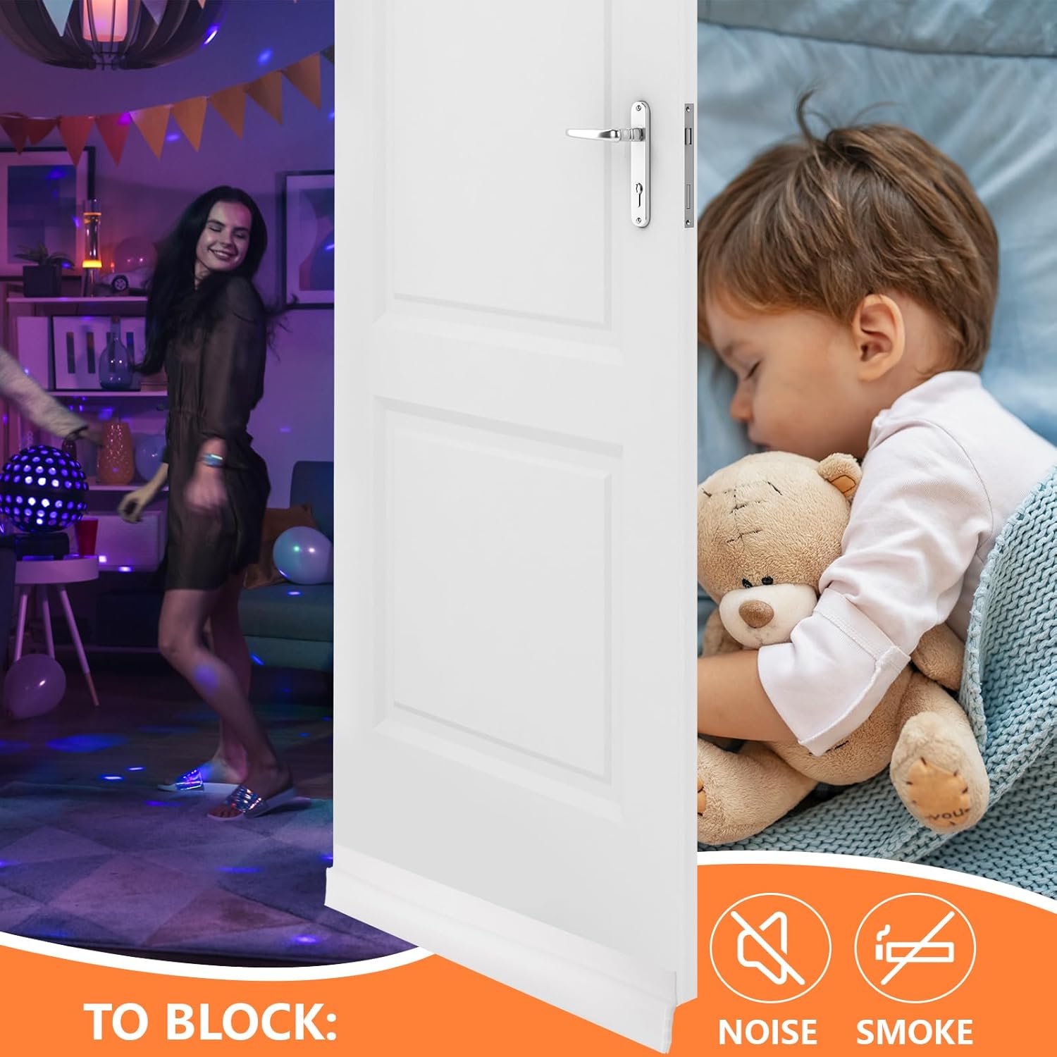 4Pcs Door Draft Stopper Silicone Under Door Seal Blocker for Noise and Dust Control