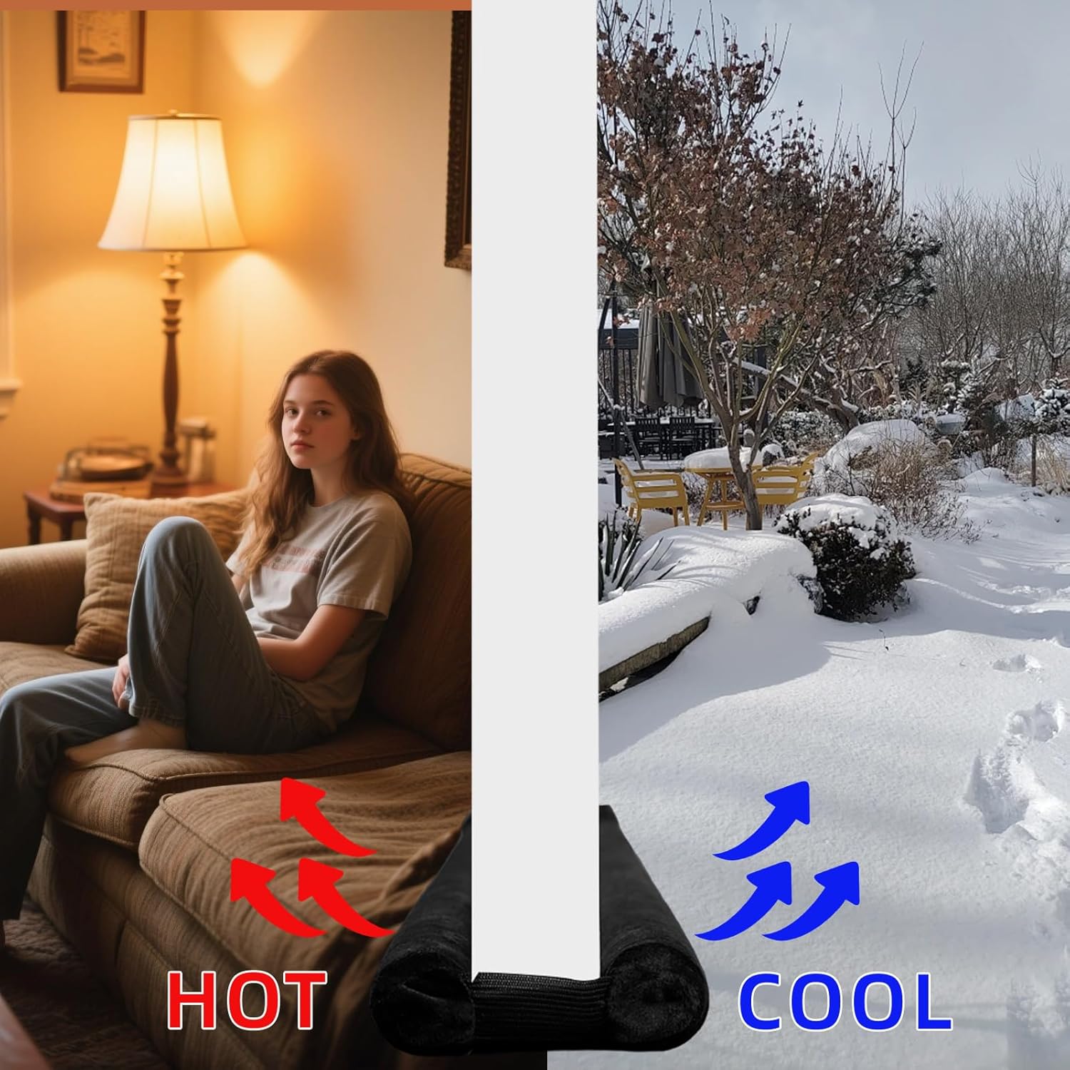 Amugret Thin Draft Stopper for Bottom of Door 30 to 36 Under Door Gap Filler Soundproof and Floor-Safe