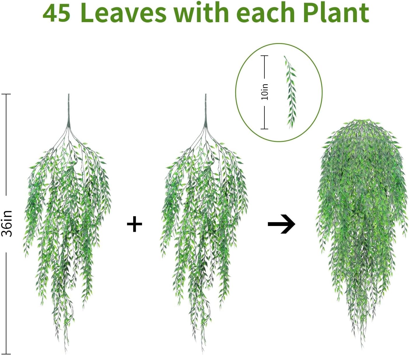 Realistic Artificial Hanging Willow Garland 4PCS