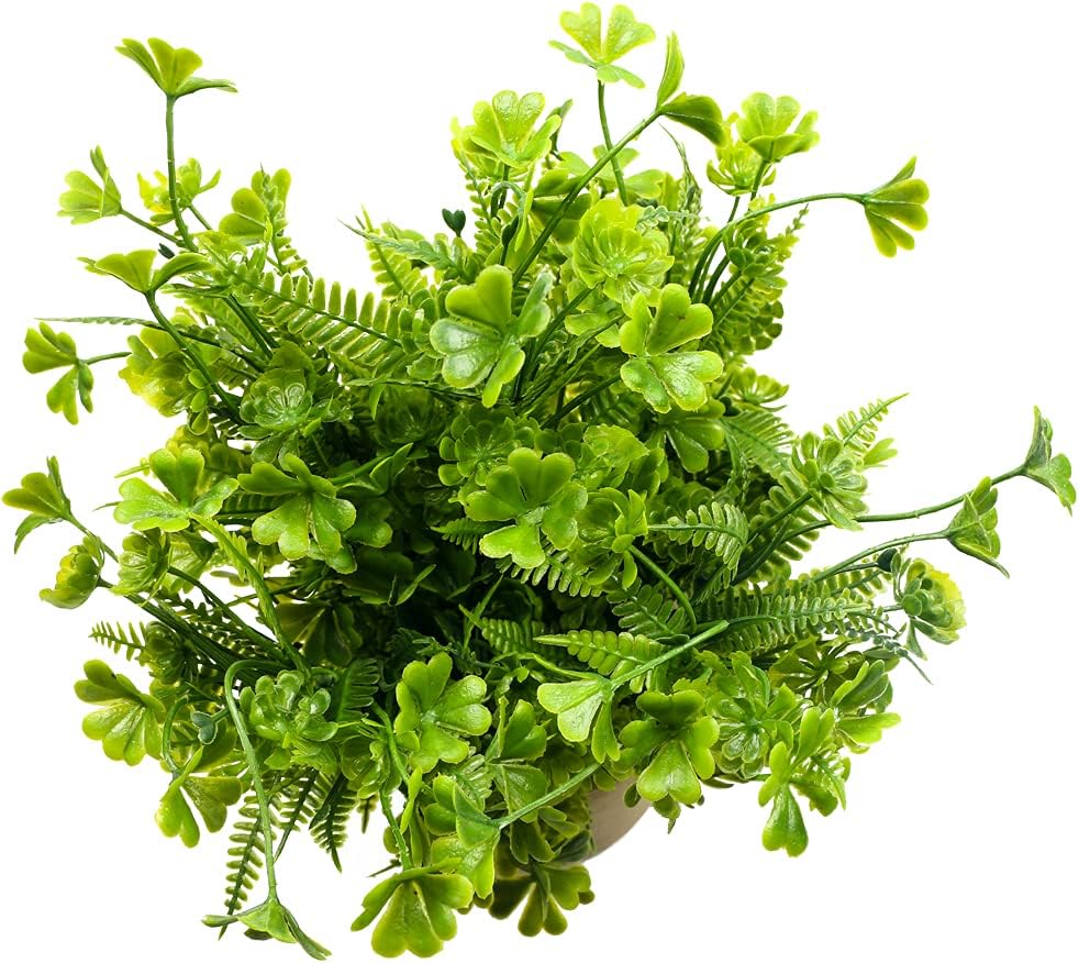 Fake Four Leaf Clover Plants for Home Office Desk Decor