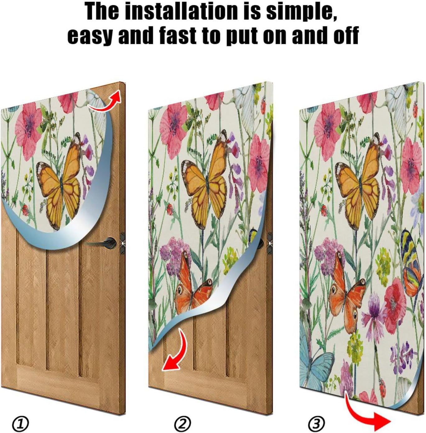 Susiyo Cute Butterflies Halloween Door Cover Stretch Fabric 32x79 In