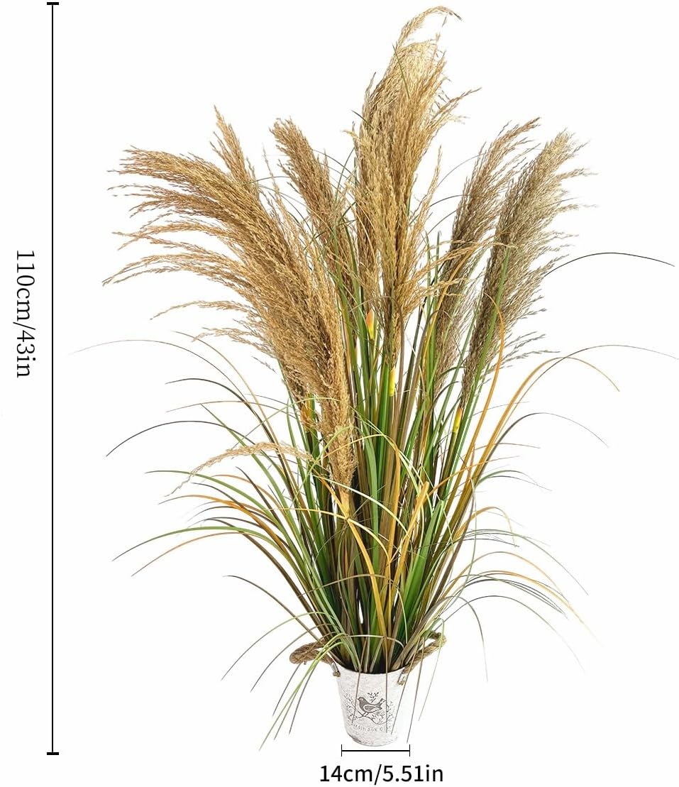 Alonfala 43 Inch Artificial Pampas Grass 2 Pack