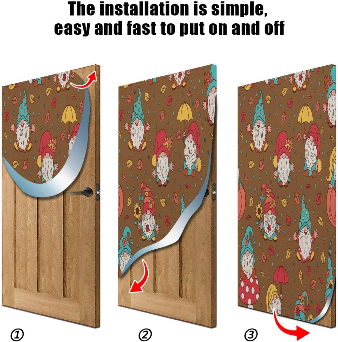 Susiyo Cute Gnomes Fall Halloween Door Cover