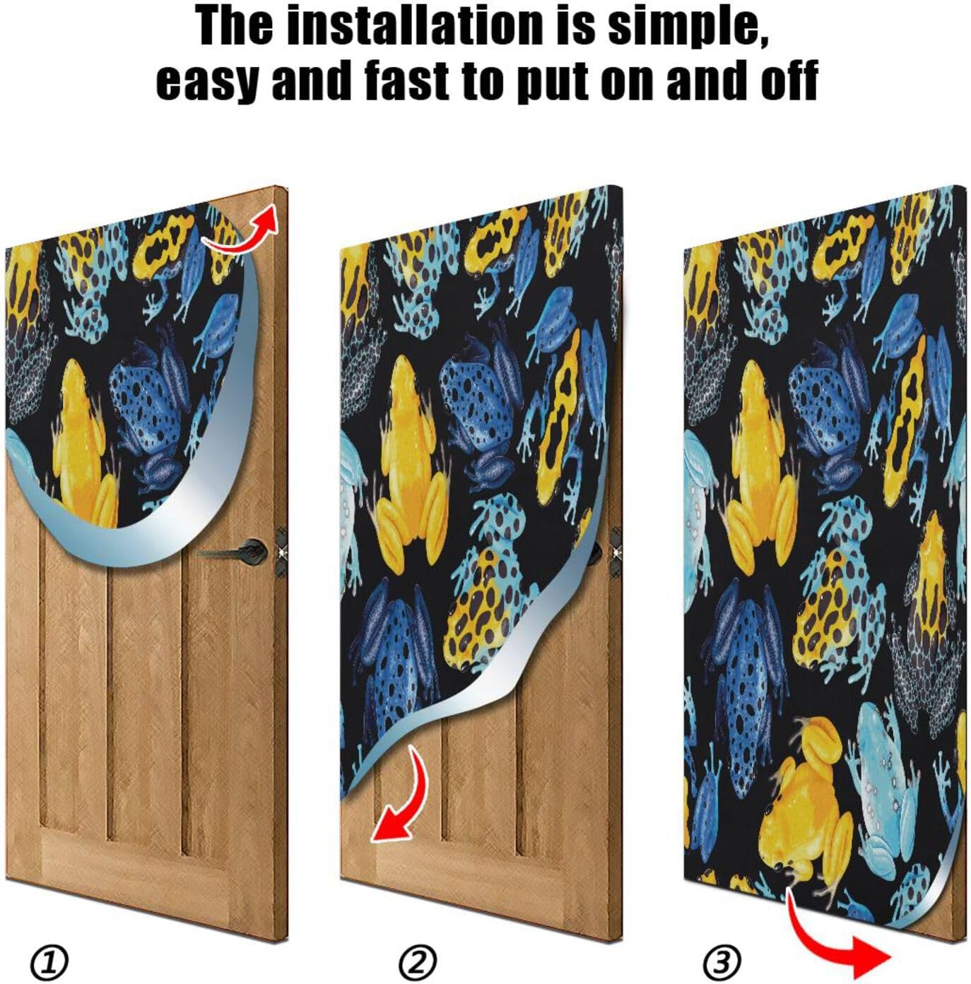 Vivid Tropical Frogs Halloween Door Cover 32x79 in