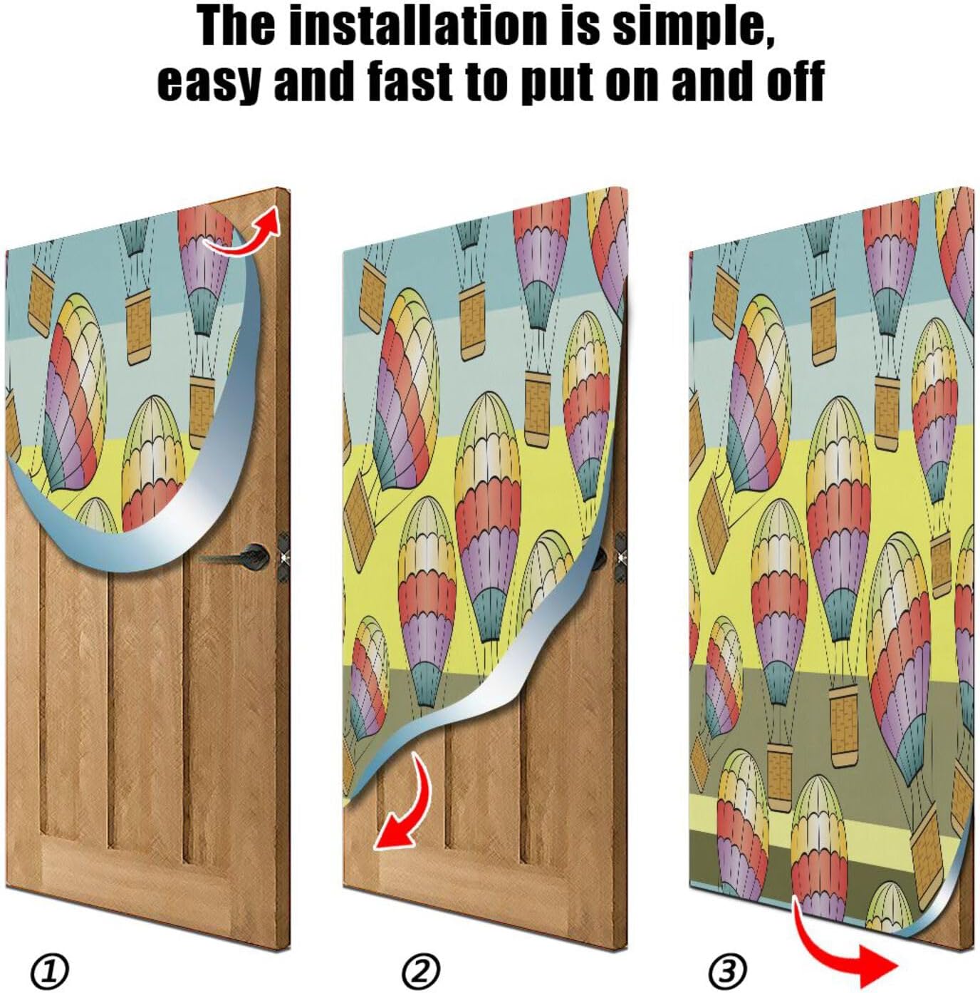 Susiyo Hot Air Balloons Halloween Door Cover 32x79 in
