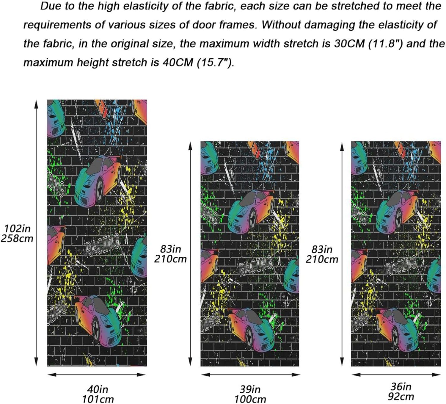 Susiyo Sports Cars Door Cover Halloween Decoration 32x79 in