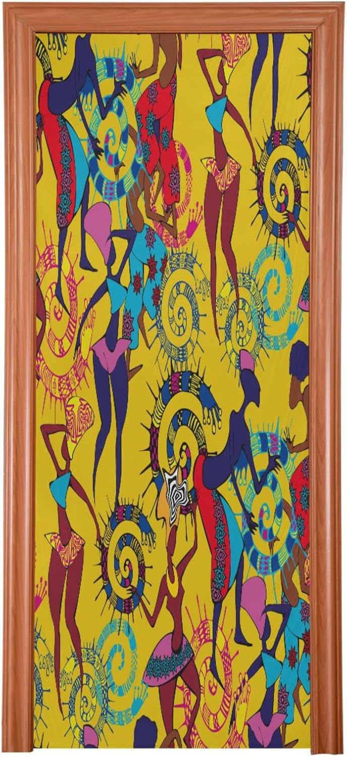 Susiyo Dancing People Christmas Door Cover 32x79 in