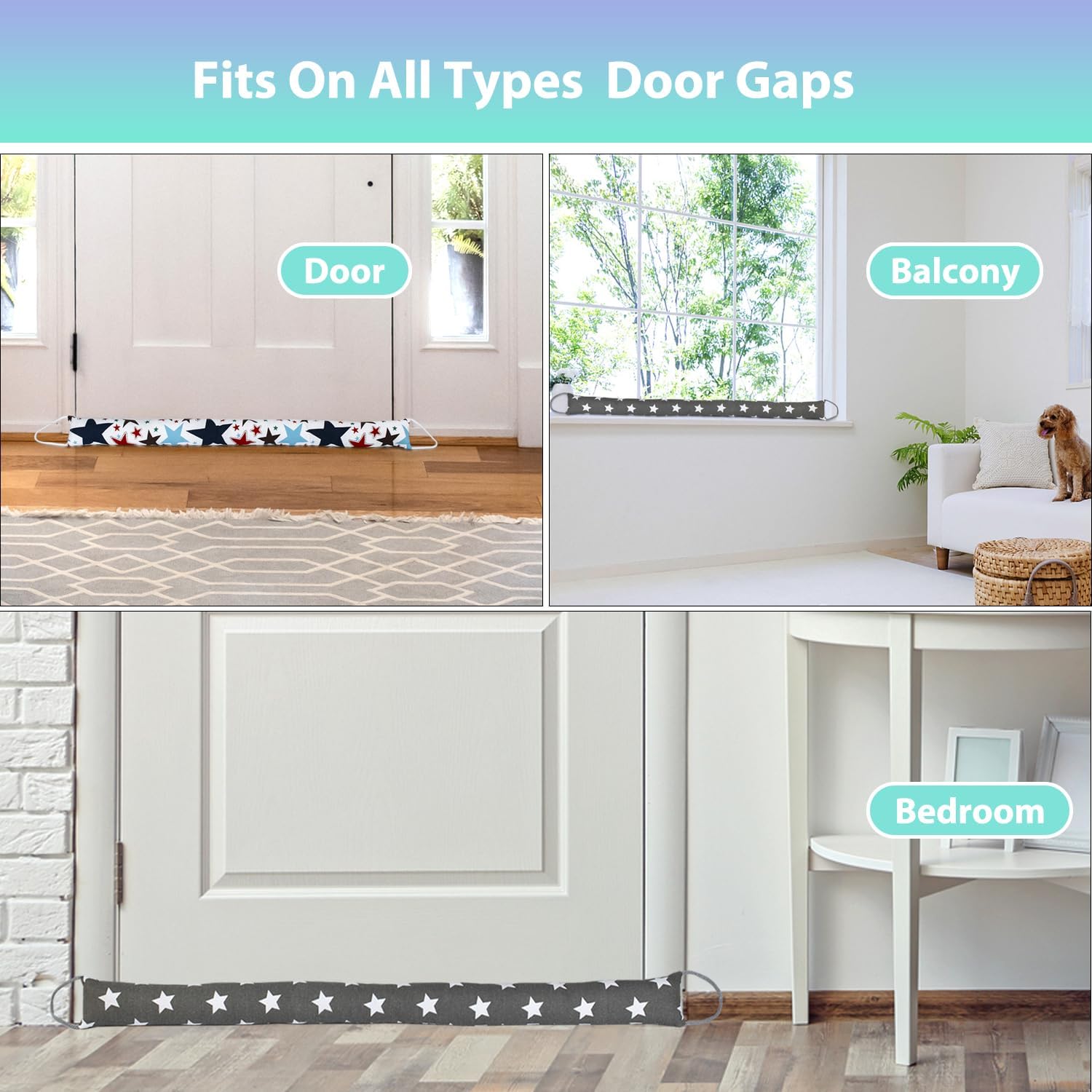 SANFERGE Weighted Door Draft Stopper 2 Pack 36 Inch